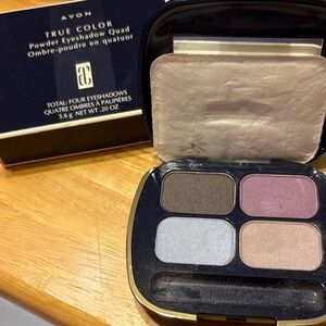 Avon True Color Eyeshadow Quad - Rich Brown, Soft Pink, Cool Blue, Deep Purple